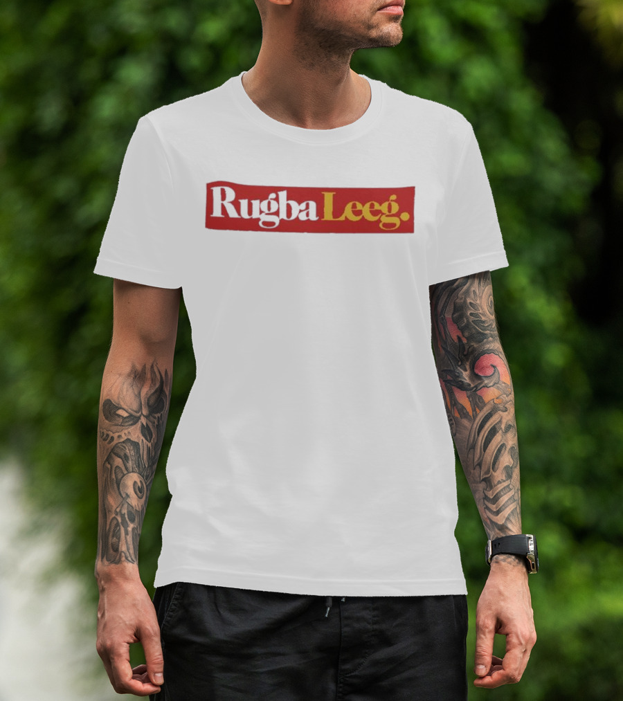 Rugba Leeg Bold Red Yellow Box Text T-Shirt