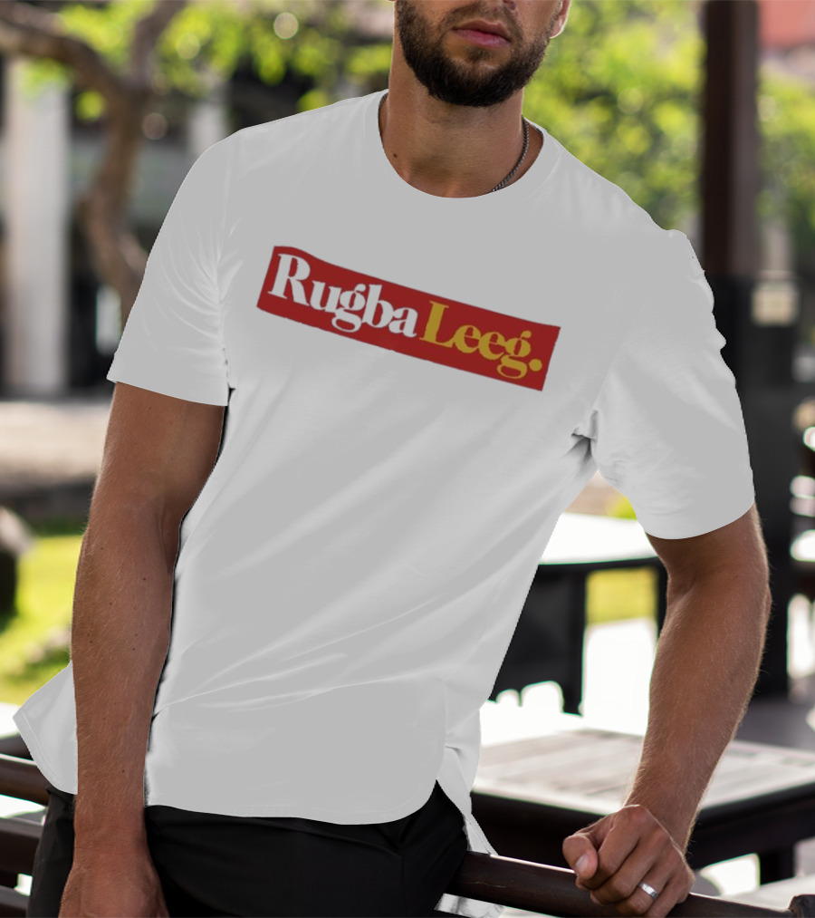 Rugba Leeg Bold Red Yellow Box Text T-Shirt