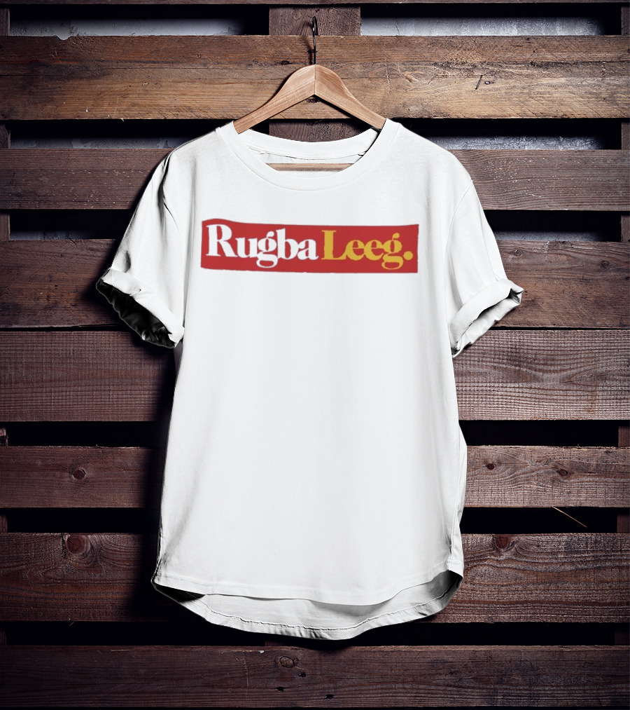 Rugba Leeg Bold Red Yellow Box Text T-Shirt