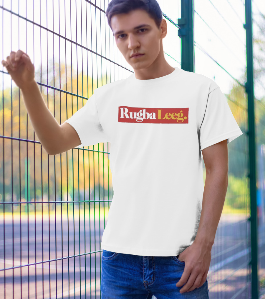 Rugba Leeg Bold Red Yellow Box Text T-Shirt