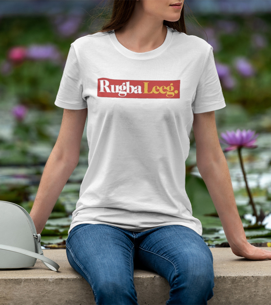 Rugba Leeg Bold Red Yellow Box Text T-Shirt