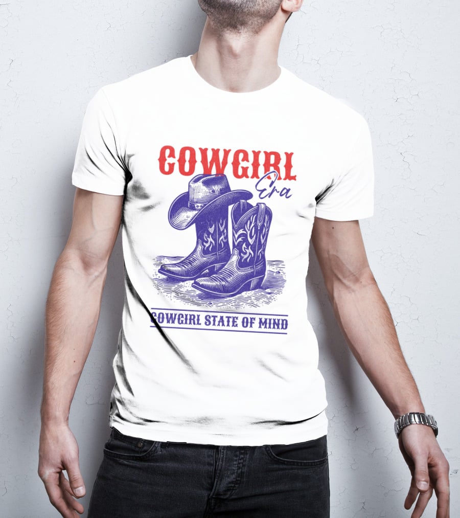 Cowgirl Era Cowgirl State Of Mind Vintage T-Shirt
