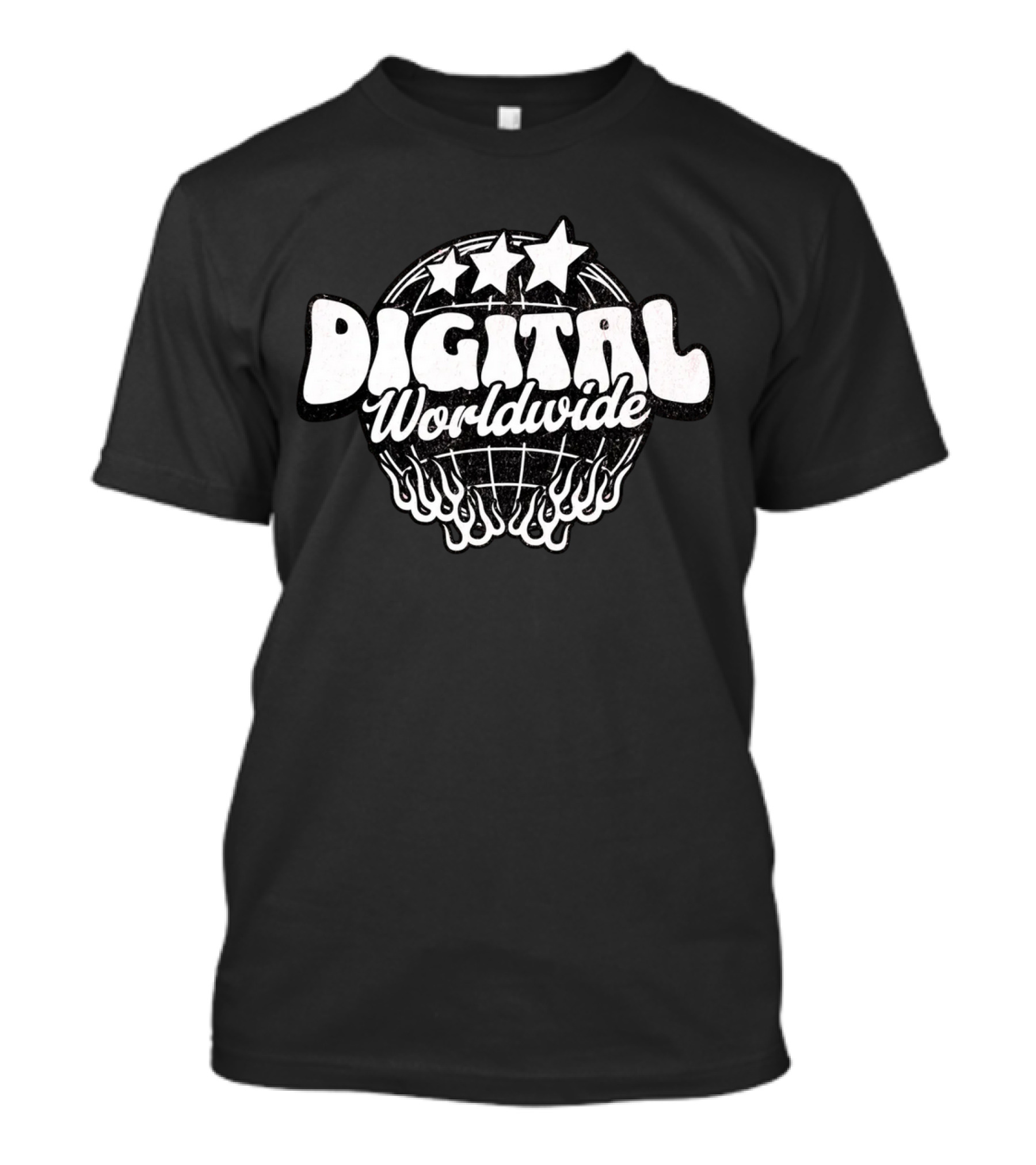 Digital Worldwide Stars Globe Flame T-Shirt