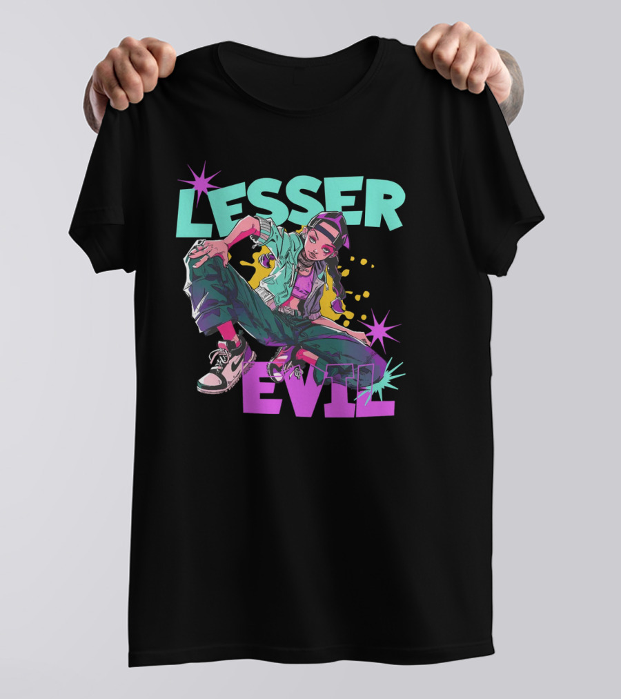 Lesser Evil Vintage Anime Hip Hop Style Streetwear T-Shirt