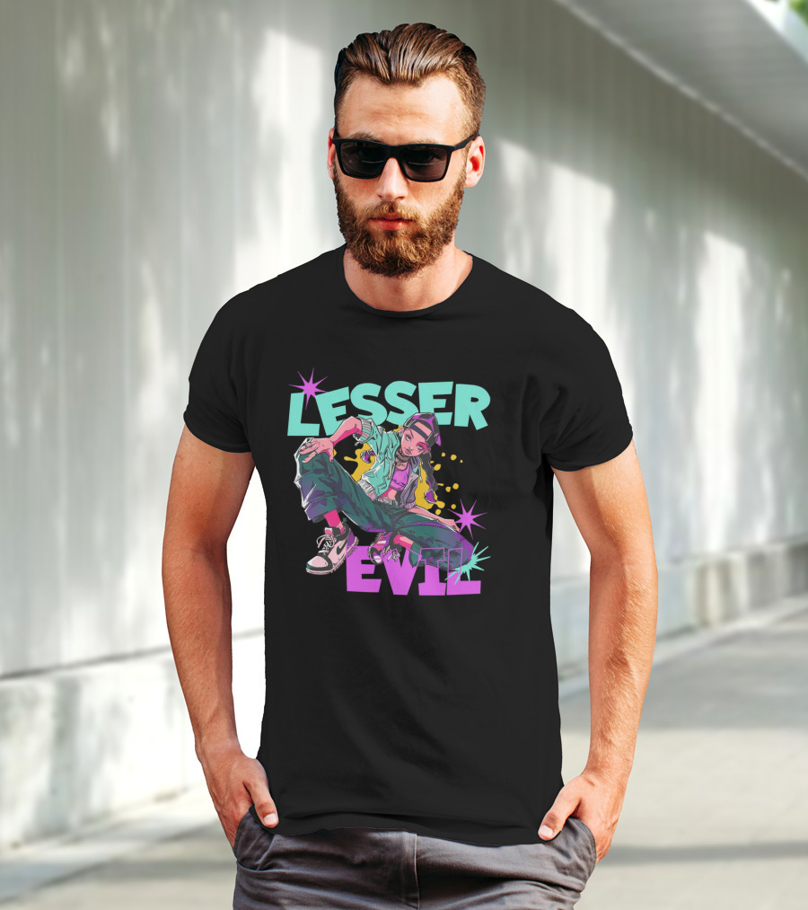Lesser Evil Vintage Anime Hip Hop Style Streetwear T-Shirt