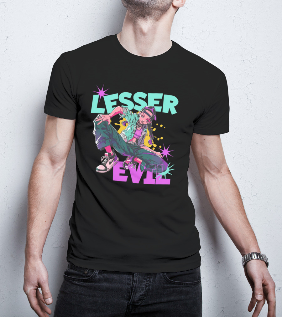 Lesser Evil Vintage Anime Hip Hop Style Streetwear T-Shirt