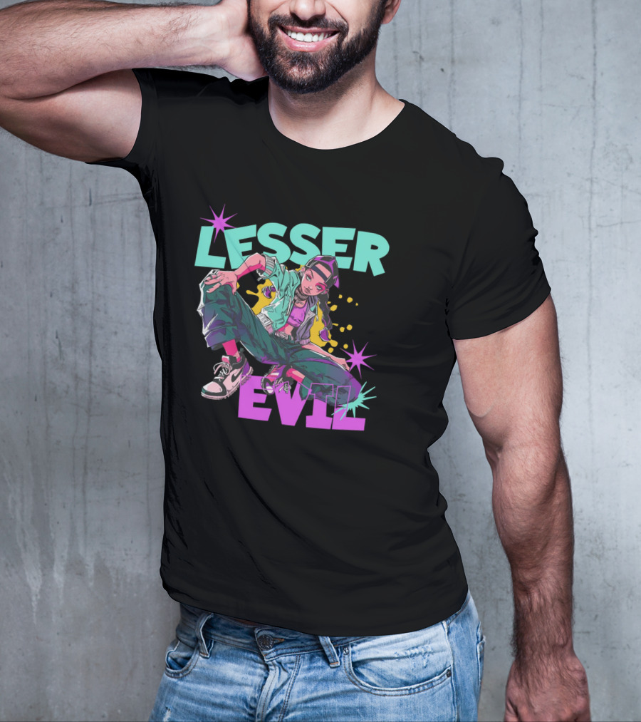 Lesser Evil Vintage Anime Hip Hop Style Streetwear T-Shirt