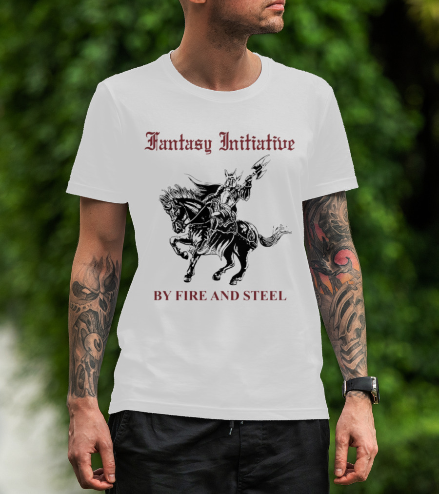 Fantasy Initiative By Fire And Steel Knight On Horseback T-Shirt