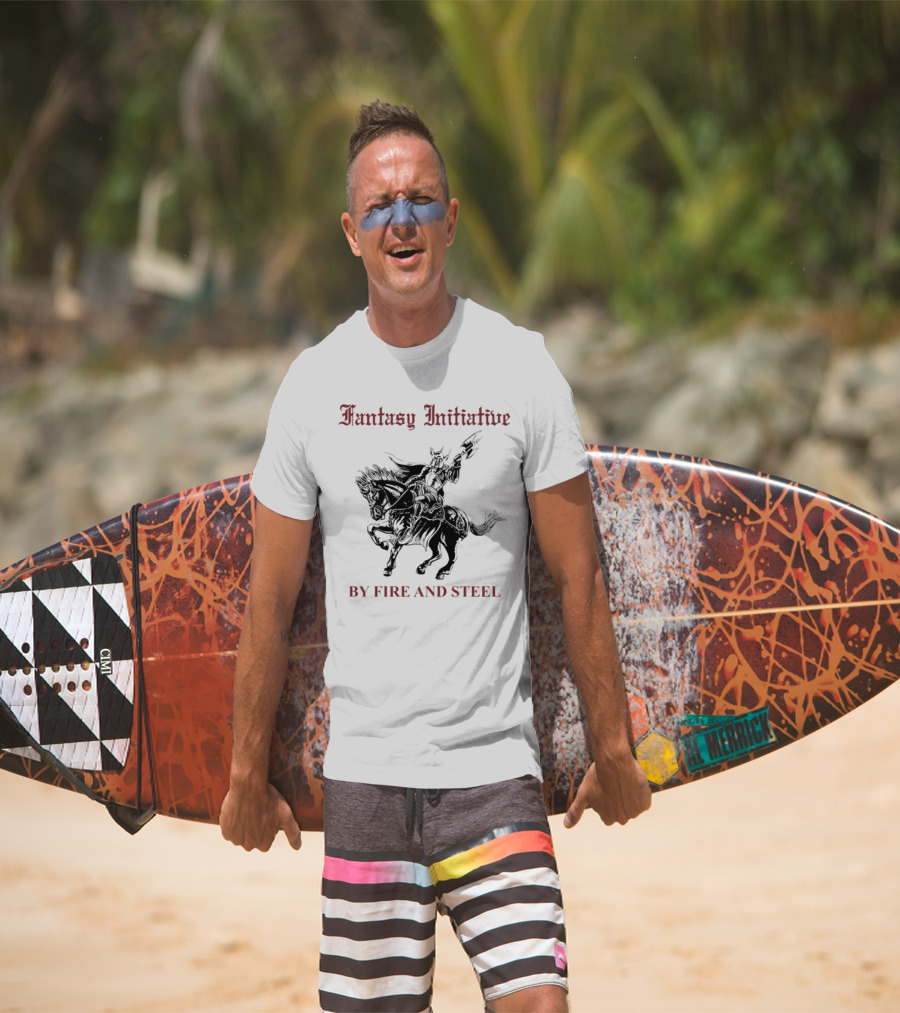 Fantasy Initiative By Fire And Steel Knight On Horseback T-Shirt