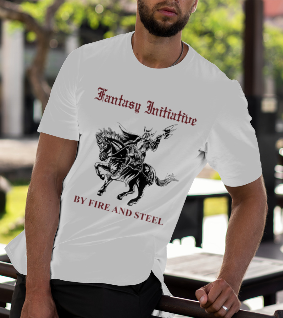 Fantasy Initiative By Fire And Steel Knight On Horseback T-Shirt