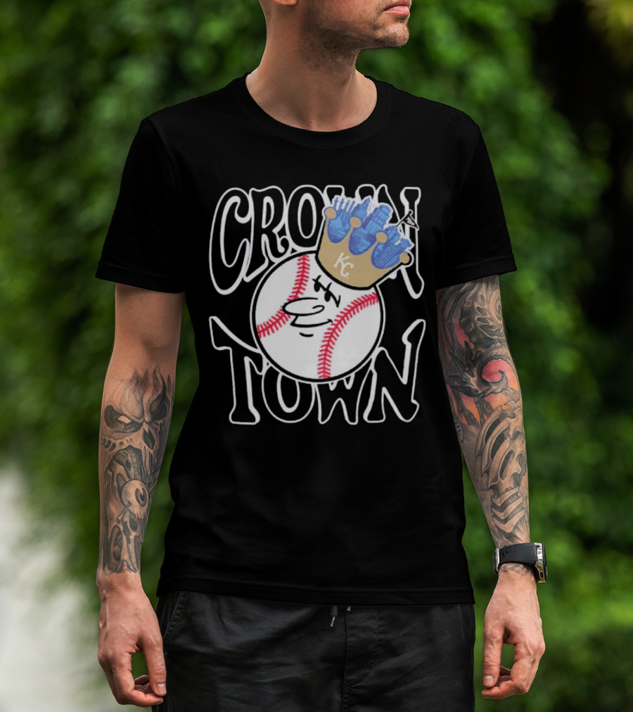 Crown Town Kansas City Royals Baseball Character With Crown T-Shirt