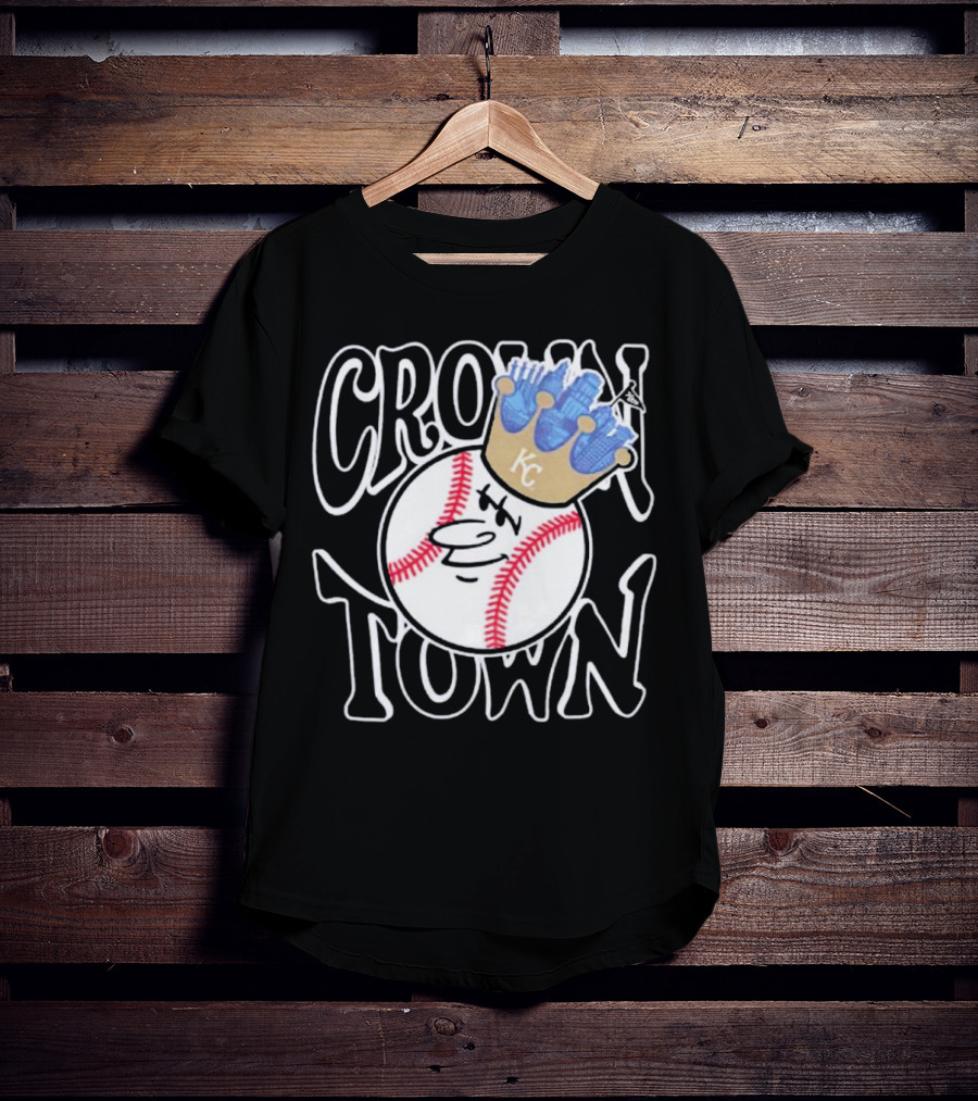 Crown Town Kansas City Royals Baseball Character With Crown T-Shirt