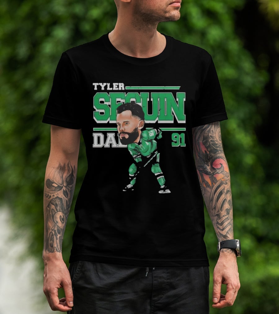 Tyler Seguin Dallas 91 Cartoon Hockey Player T-Shirt