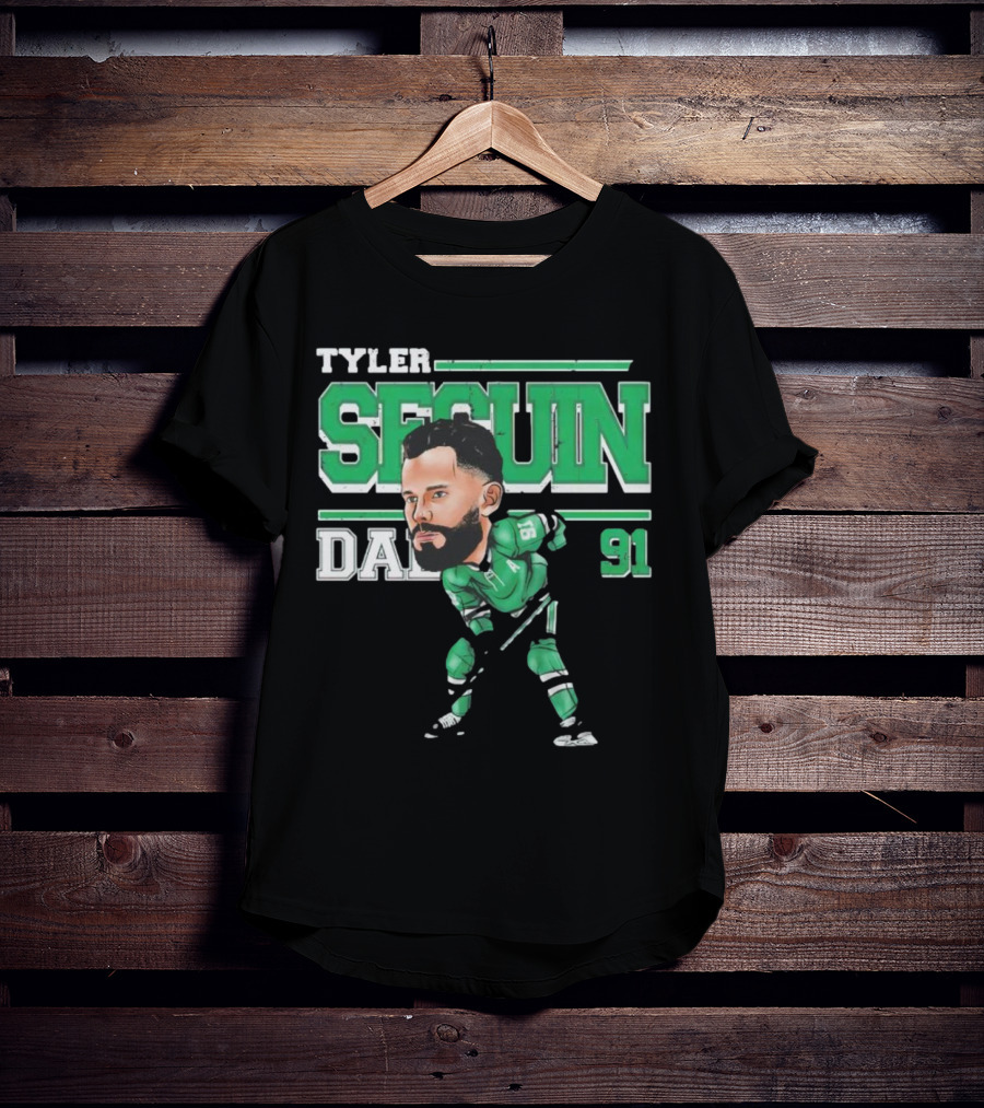 Tyler Seguin Dallas 91 Cartoon Hockey Player T-Shirt