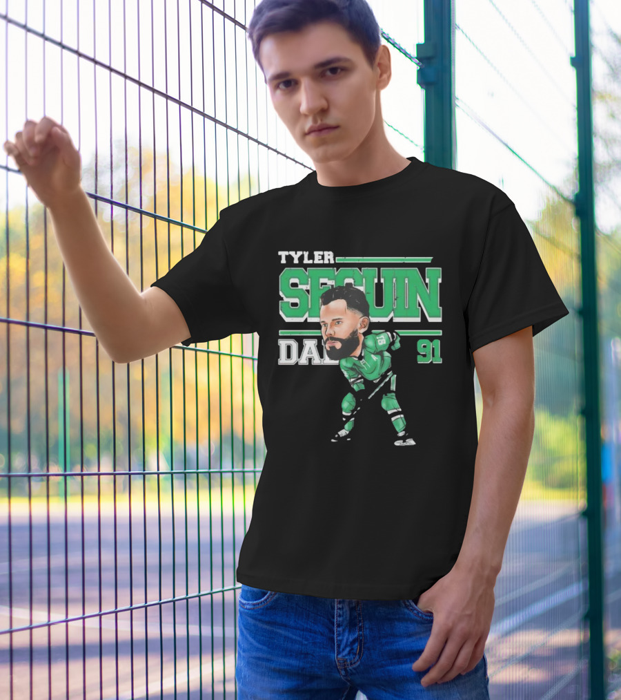 Tyler Seguin Dallas 91 Cartoon Hockey Player T-Shirt