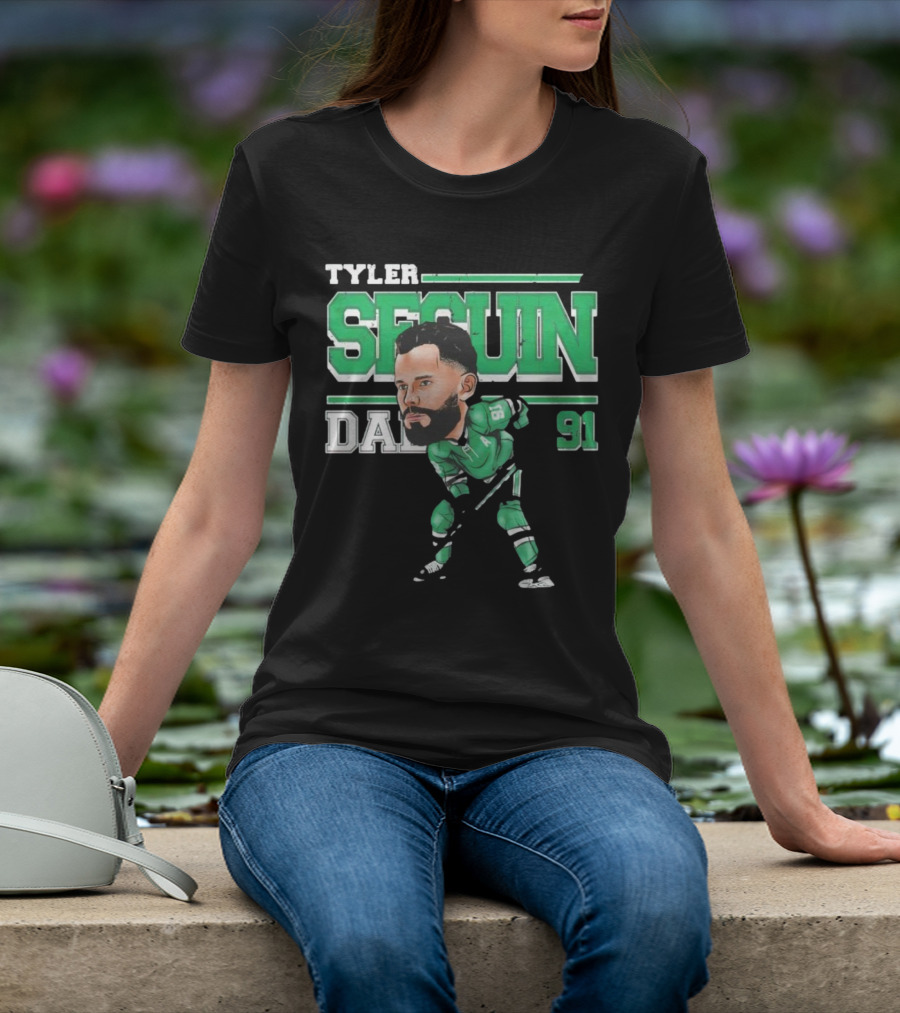 Tyler Seguin Dallas 91 Cartoon Hockey Player T-Shirt