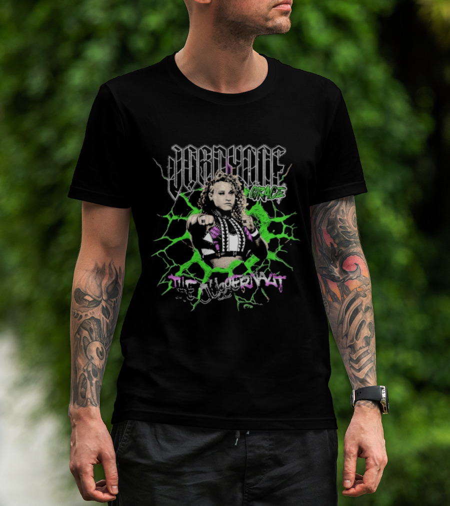 Jordynne Grace The Juggernaut Power Pose With Green Lightning Background T-Shirt