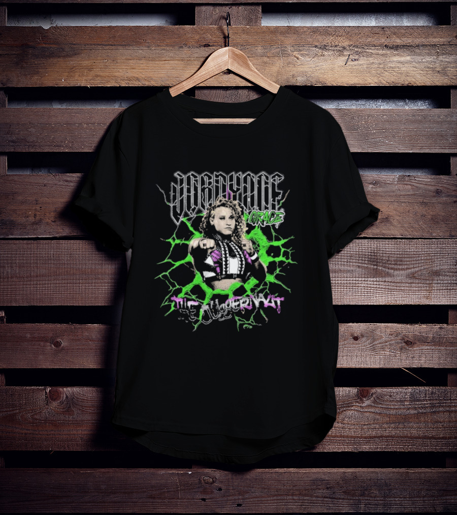 Jordynne Grace The Juggernaut Power Pose With Green Lightning Background T-Shirt