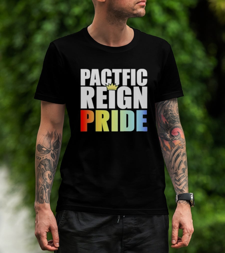 Pacific Reign Pride Crown Rainbow Colors T-Shirt