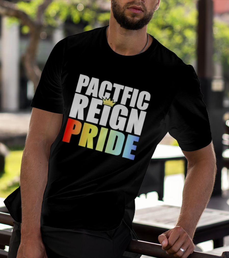 Pacific Reign Pride Crown Rainbow Colors T-Shirt