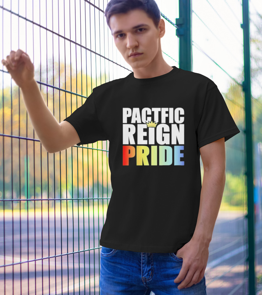 Pacific Reign Pride Crown Rainbow Colors T-Shirt