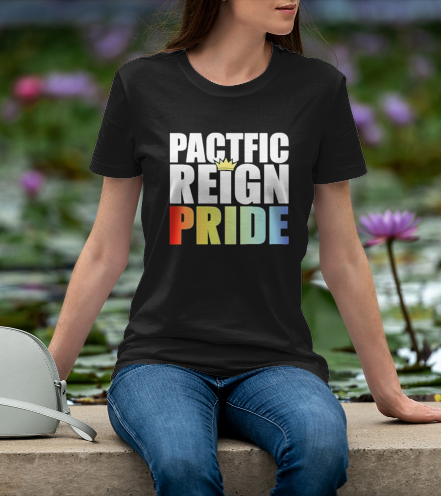 Pacific Reign Pride Crown Rainbow Colors T-Shirt