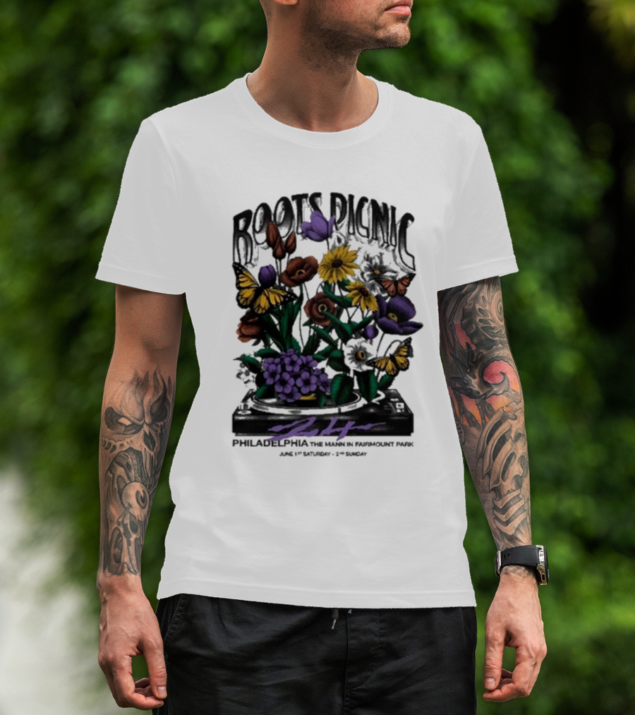 Roots Picnic Philadelphia Fairmount Park Flowers June T-Shirt