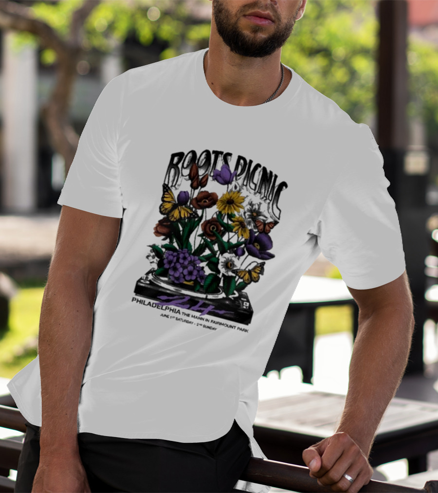 Roots Picnic Philadelphia Fairmount Park Flowers June T-Shirt