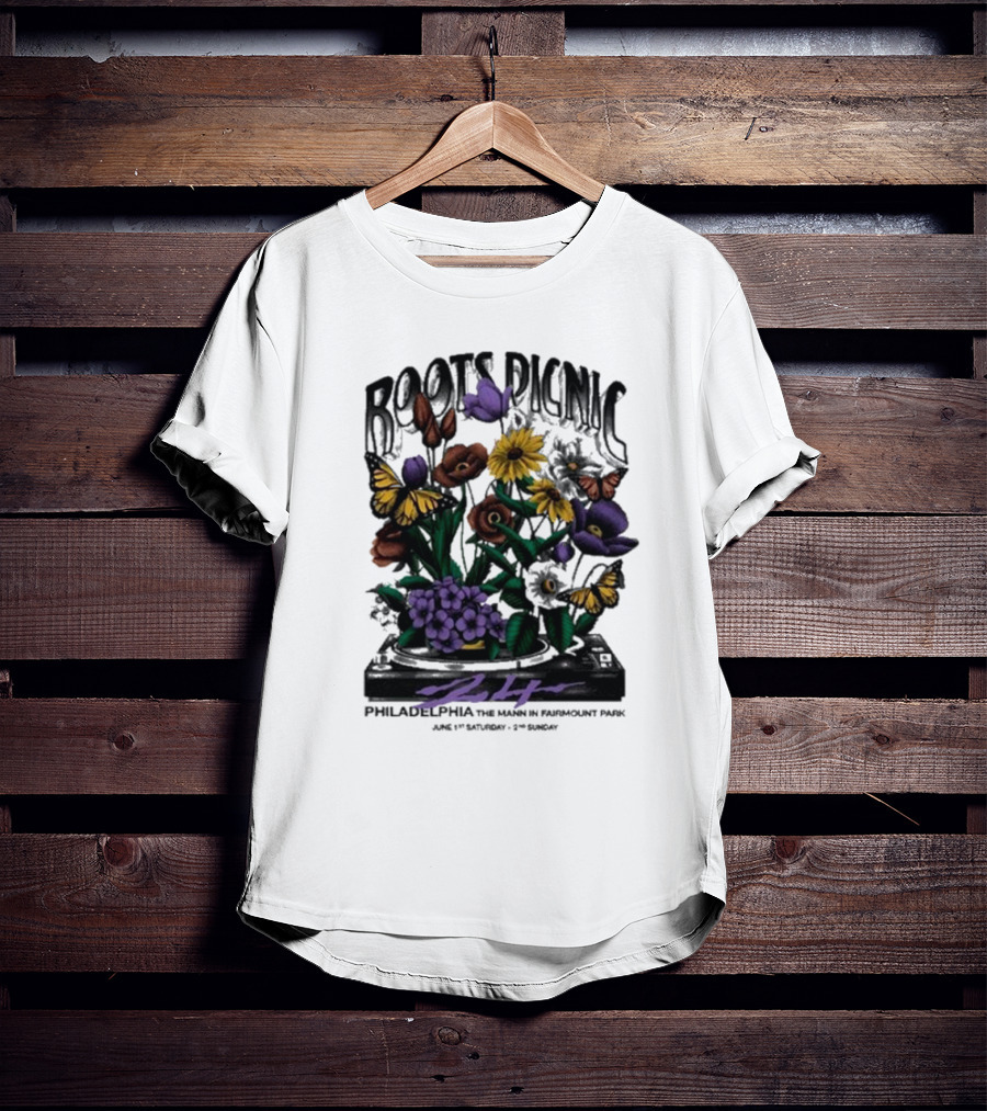 Roots Picnic Philadelphia Fairmount Park Flowers June T-Shirt