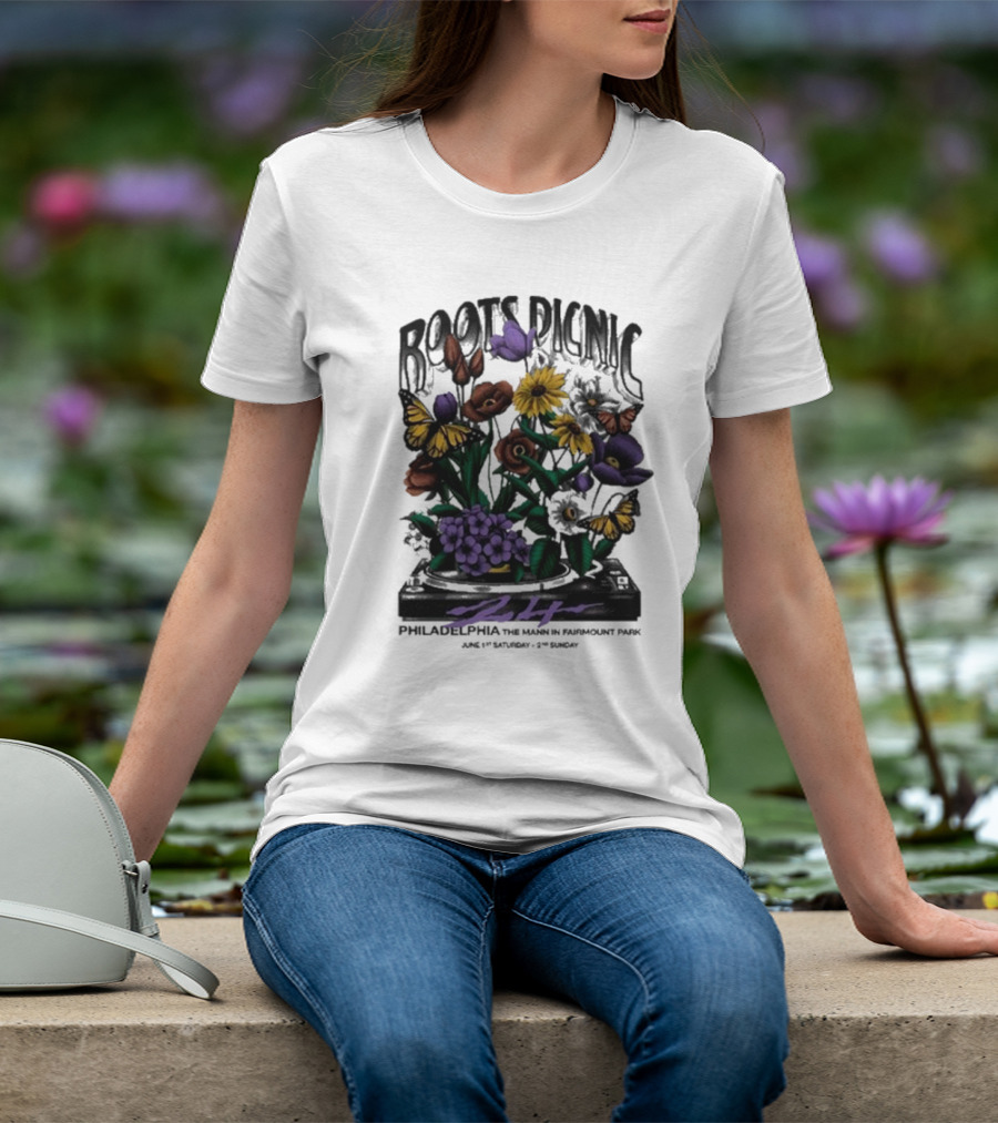 Roots Picnic Philadelphia Fairmount Park Flowers June T-Shirt