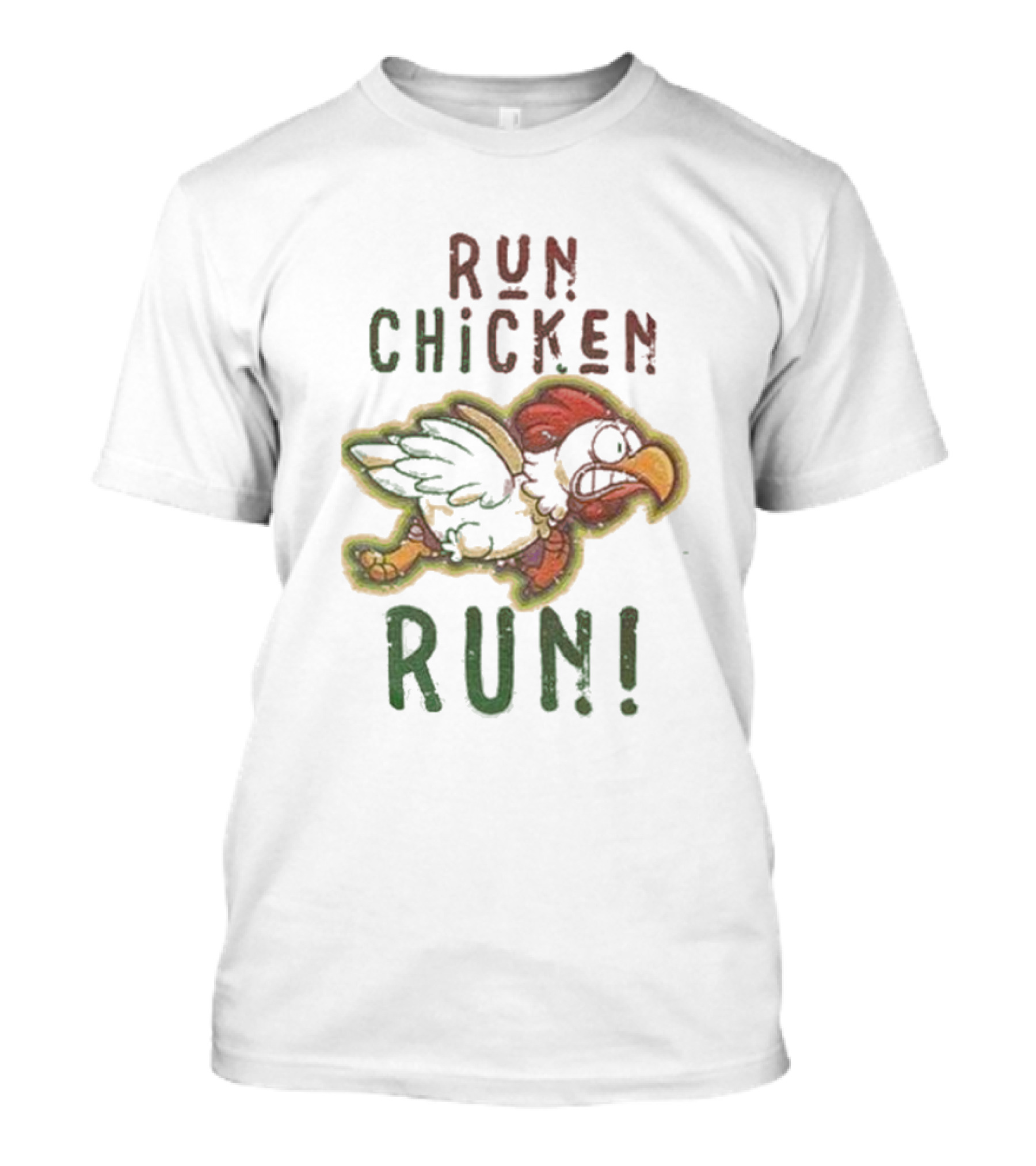 Run Chicken Run Chicken Running With Wings Outstretched T-Shirt