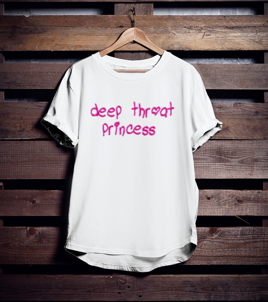 Deep Throat Princess Pink Heart Letters T-Shirt