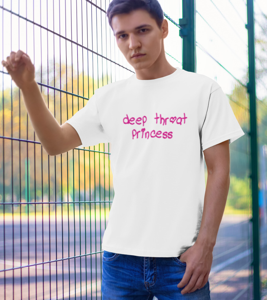 Deep Throat Princess Pink Heart Letters T-Shirt