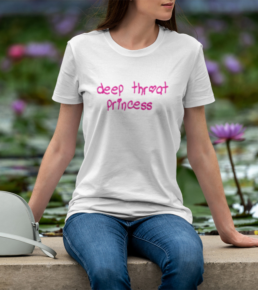 Deep Throat Princess Pink Heart Letters T-Shirt