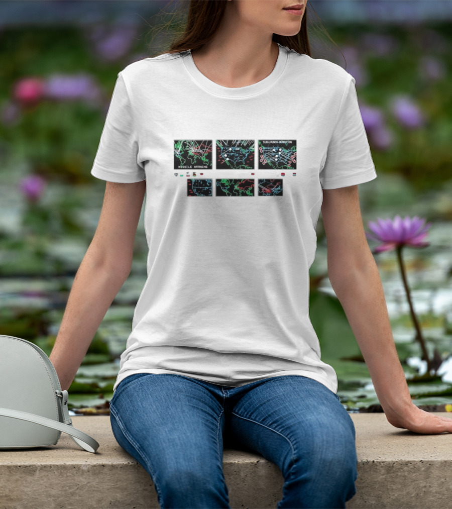 Sub-launch Detection And Missile Warning Visualization Maps T-Shirt