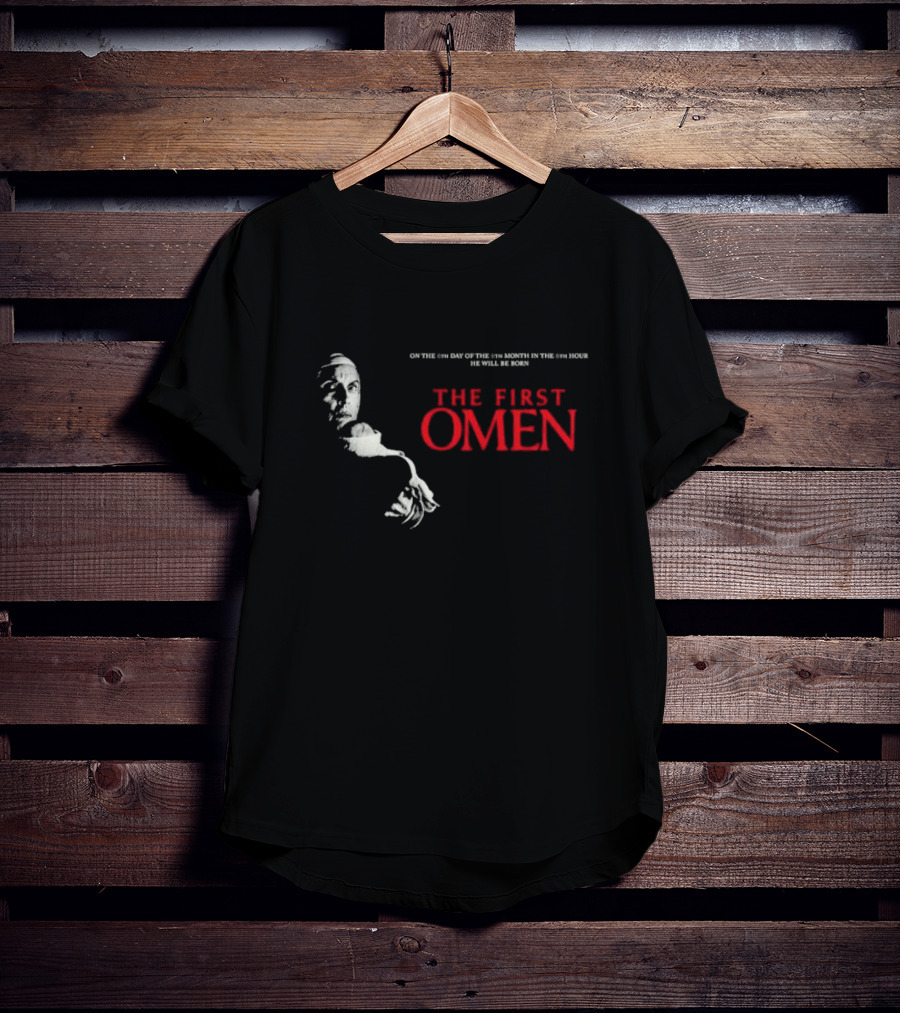 The First Omen On The 6th Day Of The 6th Month In The 6th Hour He Will Be Born Horror Film Inspired T-Shirt
