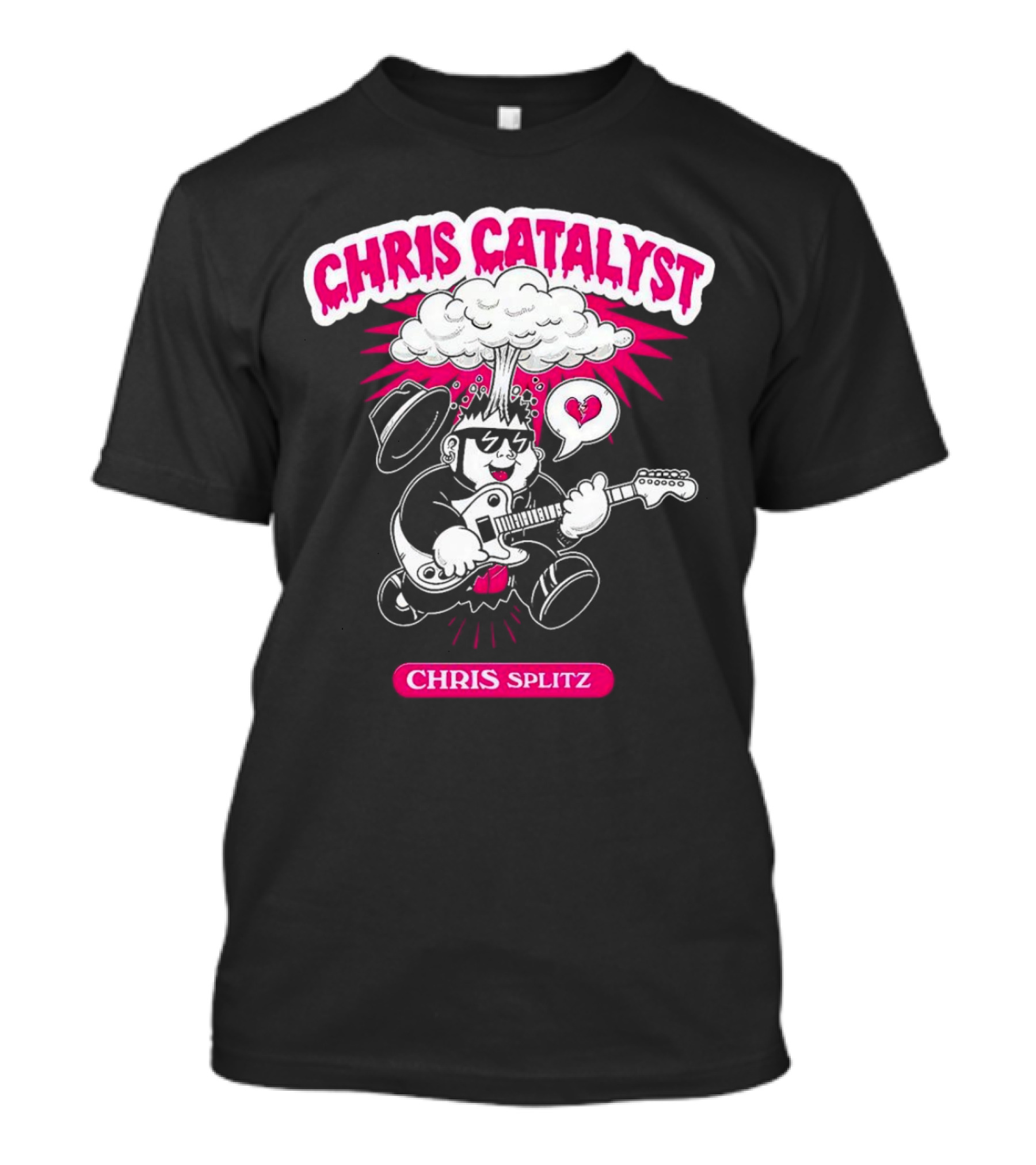 Chris Catalyst Chris Splitz Guitar Explosion Heart T-Shirt