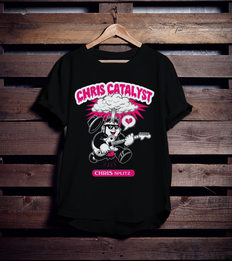 Chris Catalyst Chris Splitz Guitar Explosion Heart T-Shirt