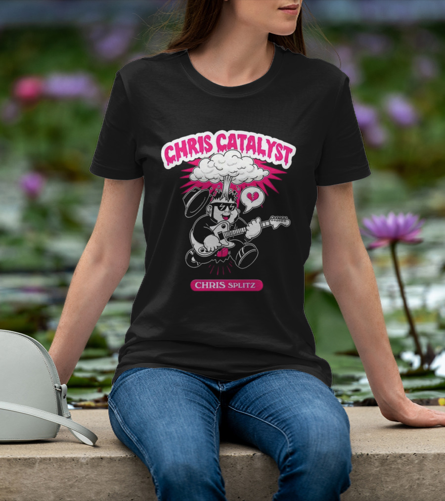 Chris Catalyst Chris Splitz Guitar Explosion Heart T-Shirt