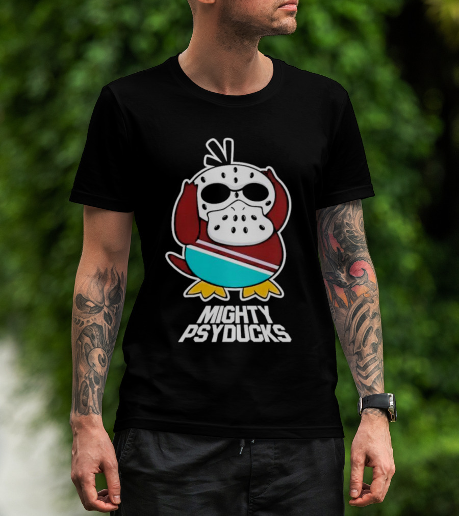 Mighty Psyducks Confused Duck Hockey Mask T-Shirt
