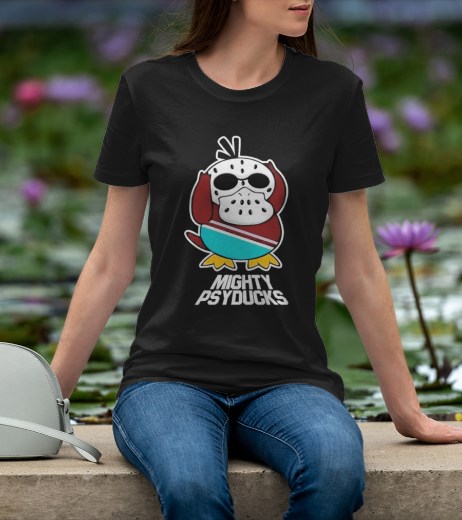 Mighty Psyducks Confused Duck Hockey Mask T-Shirt