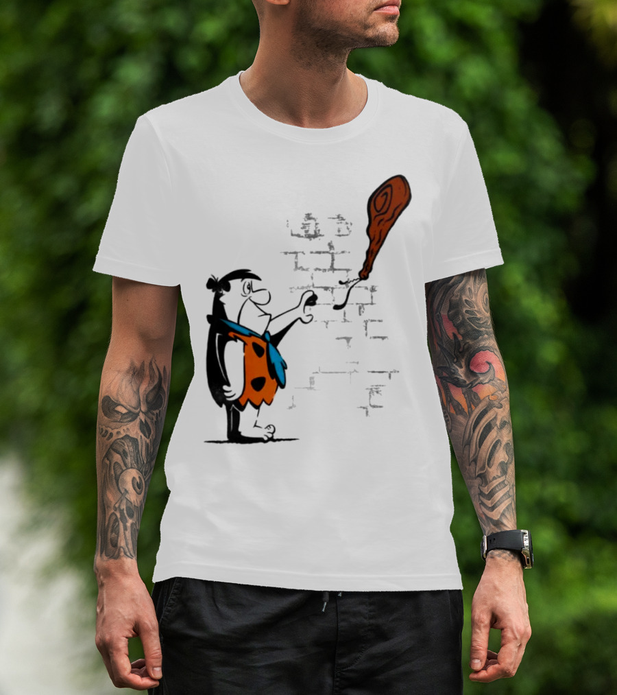 Fred Flintstone Balloon Meat Banksy Mashup T-Shirt