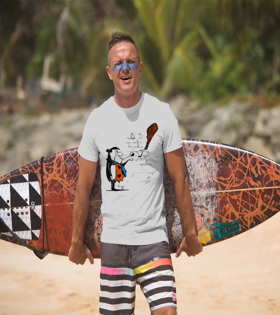 Fred Flintstone Balloon Meat Banksy Mashup T-Shirt