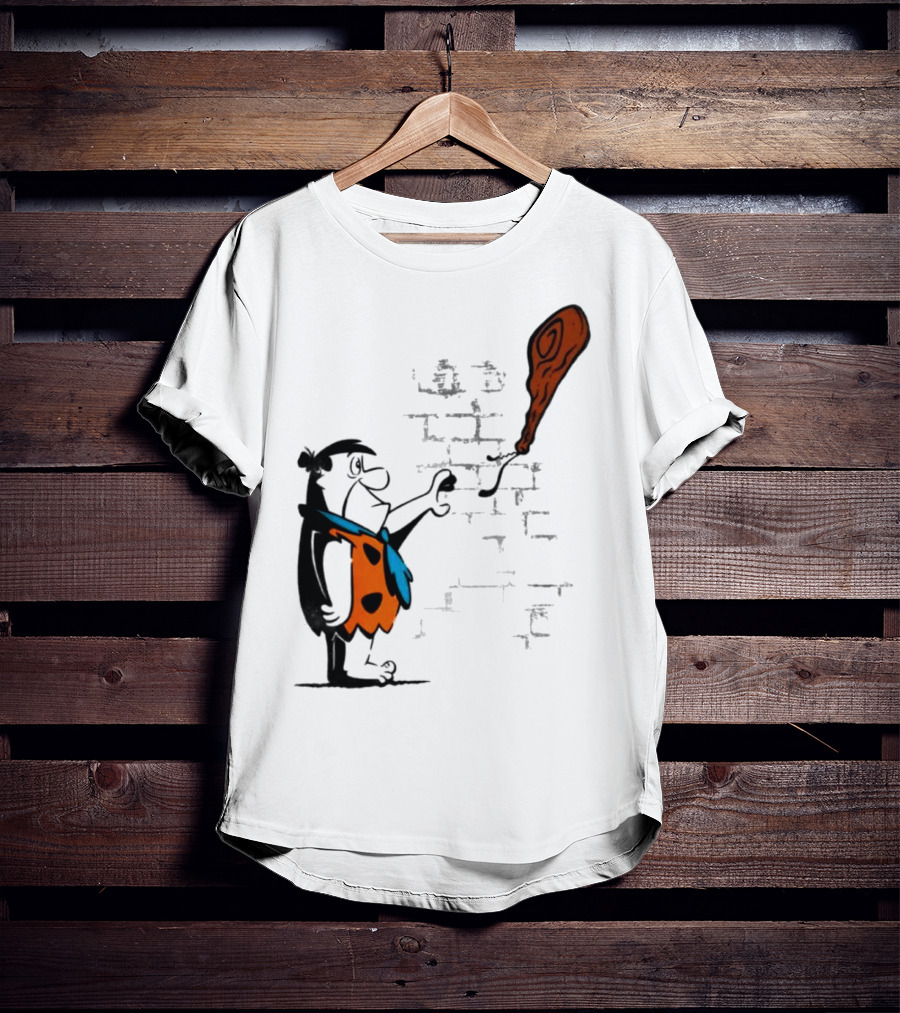Fred Flintstone Balloon Meat Banksy Mashup T-Shirt