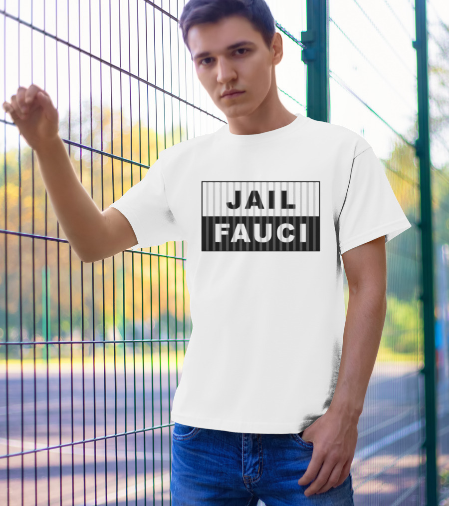 Jail Fauci Black And White Stripes T-Shirt