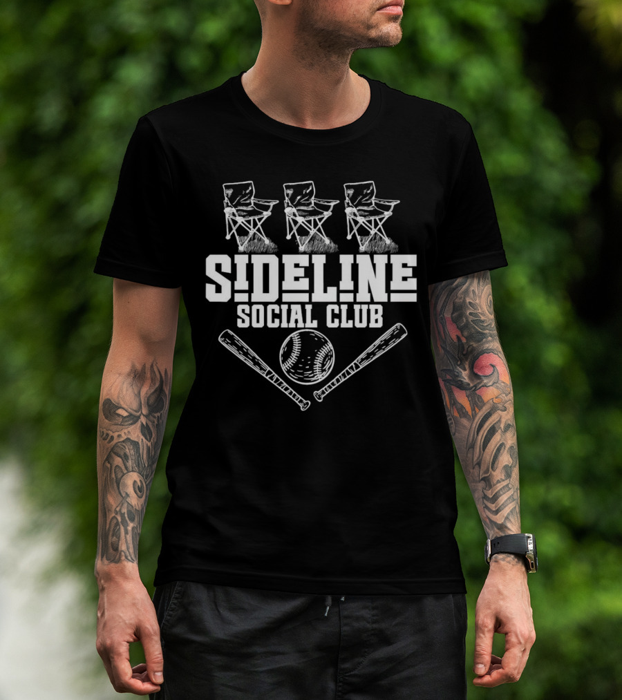 Sideline Social Club Baseball Chairs And Bats T-Shirt