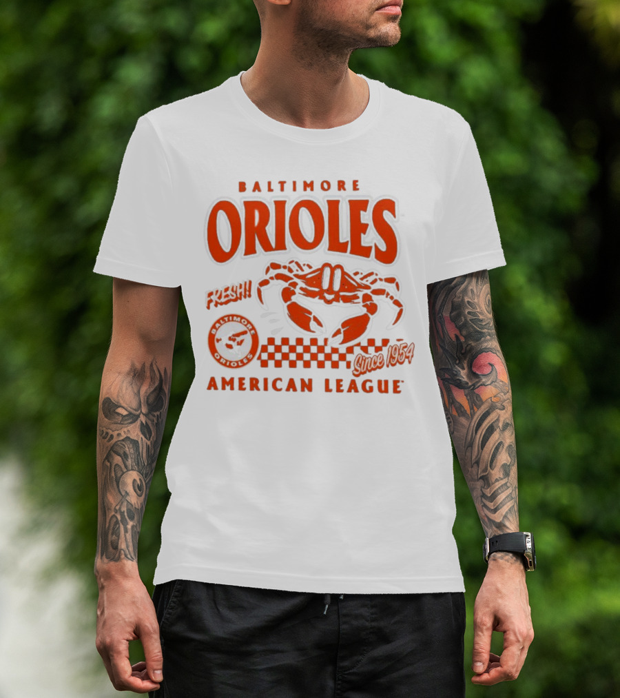 Baltimore Orioles Fresh Crab Since 1954 American League Baseball Retro Team T-Shirt
