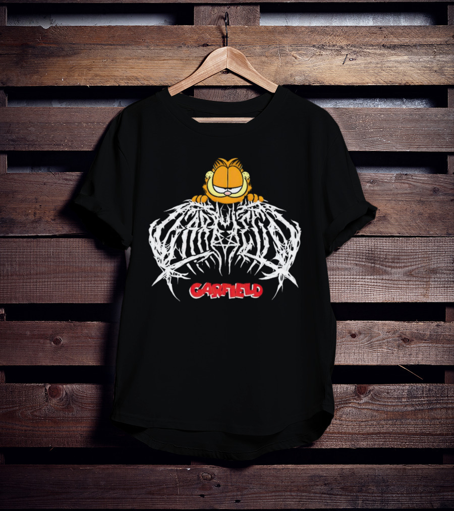 Garfield Death Metal Logo With Garfield T-Shirt
