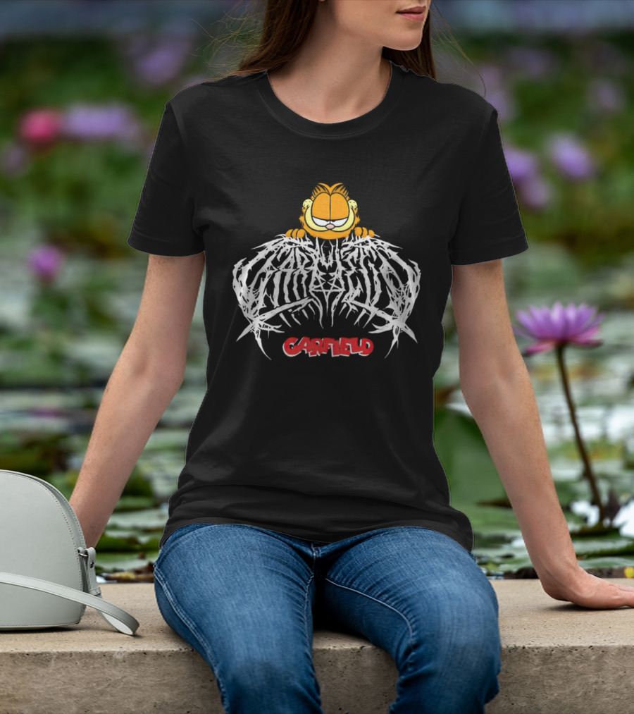 Garfield Death Metal Logo With Garfield T-Shirt