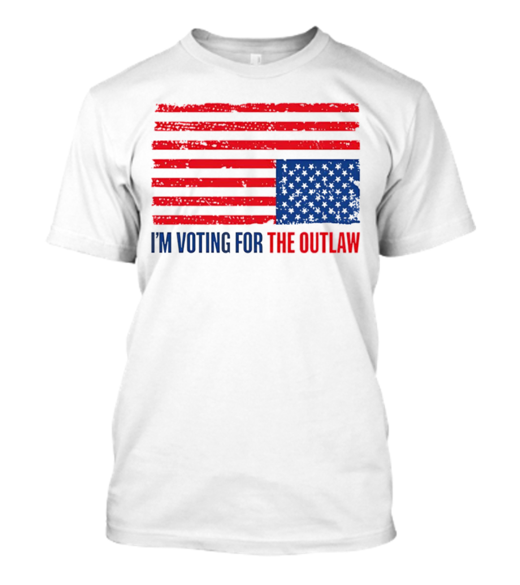 USA Flag I'm Voting For The Outlaw Distressed American T-Shirt